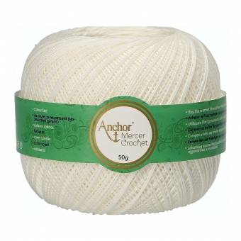 Anchor Mercer Crochet Stärke 20 2 Wollweiß