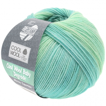 Cool Wool Baby Degrade Lana Grossa 502 Weißgrün/Pastelltürkis/Lichtgrün
