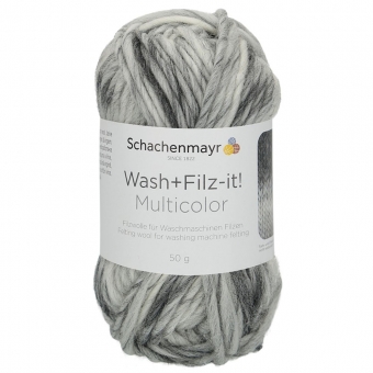 Wash+Filz-it! Multicolor Filzwolle Schachenmayr 00261 grey-white multicolor