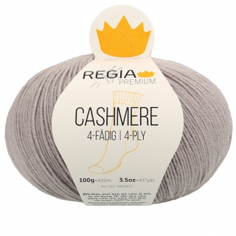 Regia Premium Cashmere Sockenwolle 4-fädig 100g 96 grey