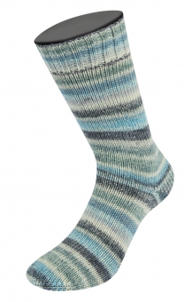 Cool Wool 4 Socks Print Lana Grossa 7751 Hell-/Mittel-/Dunkelgrau/Hell-/Dunkelblau/ Grau-/Dunkelgrün