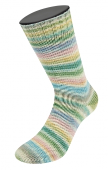 Cool Wool 4 Socks Print Lana Grossa 7756 Hellgrau/Hell-/Dunkelpetrol/Oliv/Dunkelgrün/ Altrosa/Grau