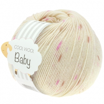 Cool Wool Baby Print Punto Lana Grossa 50g 353 Rohweiß/Flieder/Rosa/Bee