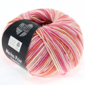 Cool Wool Print Lana Grossa 726 rosa/pink/koralle/Ecru