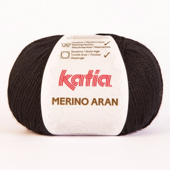 Merino Aran von Katia 100g-Knäuel 02 Schwarz