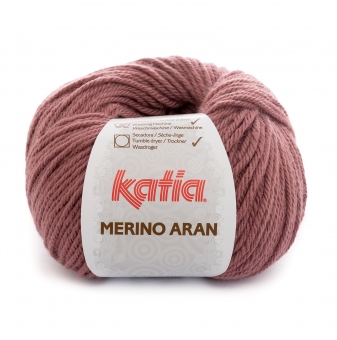 Merino Aran von Katia 100g-Knäuel 84 Dunkelrosé