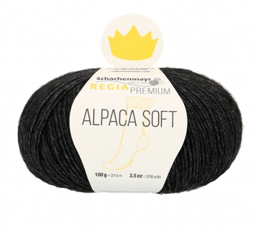 Regia Premium Alpaca Soft Sockenwolle 99 schwarz meliert