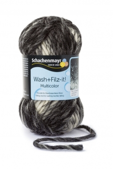 Wash+Filz-it! Multicolor Filzwolle Schachenmayr 00209 black-grey