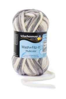 Wash+Filz-it! Multicolor Filzwolle Schachenmayr 00245 natur-grau duocolor